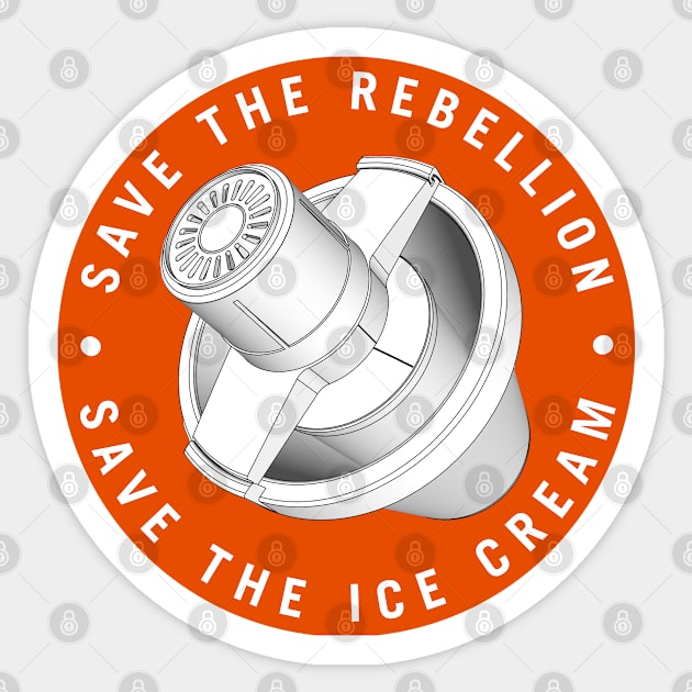 Save the Rebellion Save the Ice Cream Circle Sticker by TheMoistureFarm